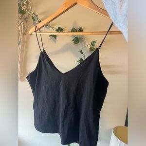 Black String Strap Crop Top, Size L. Made by gaze.